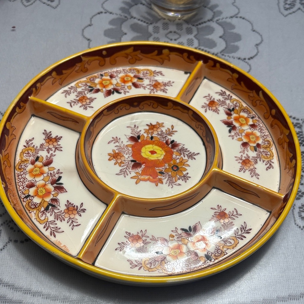 Vintage Japanese appetizer plate Moriami-Moro machi